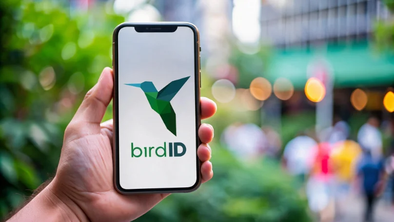 Pessoa autorizando assinatura no app Bird ID pelo celular